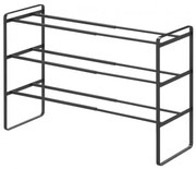 Черен регулируем рафт за обувки с 3 нива Maebashi - YAMAZAKI