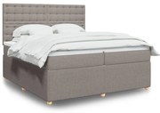 3292181 vidaXL Боксспринг легло с матрак, таупе, 200x200 см, плат