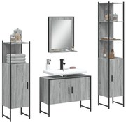 3214362 vidaXL Комплект шкафове за баня от 4 части сив сонома инженерно дърво