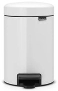 Кош за боклук с педал Brabantia NewIcon 648991, 3 л, Плавно затваряне, Противоплъзгаща основа, Бял