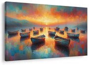 Картина на платно – Лодки при залез