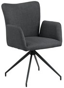 Тъмносиви тапицирани трапезни столове в комплект с подлакътници 2 бр. Laura – Actona