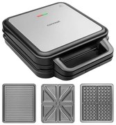 Concept SV3080 - Тостер FAMILY 3в1 1200W/230V черен/неръждаем steel