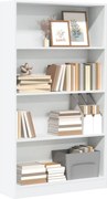 857844 vidaXL Библиотека, бяла, 80x24x143 см, инженерно дърво