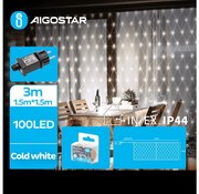 Aigostar - LED външна гирлянда 100xLED/8 функции 4,5x1,5m IP44 студено бяло