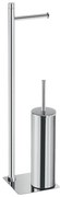 Gedy - Тоалетна четка на стойка с държач за тоалетна хартия TRILLY, гланцов хром