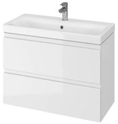 Cersanit S801-225-DSM - Стенно шкафче за баня с мивка MODUO SLIM бяло