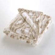 Бежово одеяло от изкуствена кожа 180x220 cm Cheyenne – douceur d'intérieur