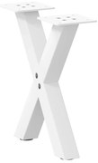 4012869 vidaXL Крака за масичка за кафе, X-образни, 2 бр., бели, 30 x (30-31) см, стомана