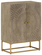 372015 vidaXL Бюфет, 55x30x76 см, мангово дърво масив и желязо