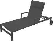 Алуминиев шезлонг с колелца Hesperide Ocala, Антрацит/Графит