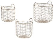 Комплект кошове Кръгъл Златен Метал (3 pcs)
