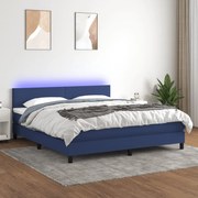 3133011 vidaXL Боксспринг легло с матрак и LED, синьо, 160x200 см, плат