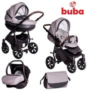 Бебешка количка 3в1 Estilo BUBA - черна/светло сива