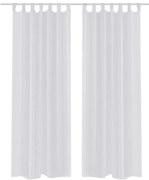 130198 vidaXL Бели прозрачни завеси 140 х 225 см – 2 броя