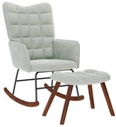 4016843 vidaXL Люлеещ се стол с табуретка, светлосив кадифе