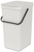 Кош за разделно събиране на боклук Brabantia Sort&Go 1005516, 16 л, Дръжка, Възможност за стенен монтаж, Светлосив
