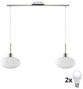 LED полилей на кабел HARMA 2xE27/60W/230V матов хром/бял