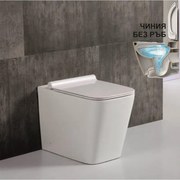 Стояща тоалетна чиния ICC 5436W, седалка и капак, порцелан, бял гланц, 54x42x36см