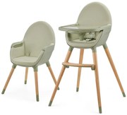 KINDERKRAFT - Детски стол за хранене 2в1 FINI2 бук/зелен