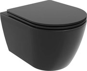 Mexen Carmen WC чиния Rimless със седалка с бавно падане slim, дуропласт, черен мат - 30881085