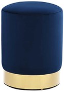 249833 vidaXL Табуретка, синьо и златисто, кадифе 28 x 36 cm