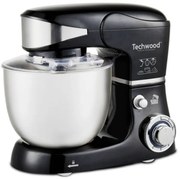 Планетарен миксер Techwood TRO-1056, 1000W, 5 литра, 6 скорости, 3 приставки, Черен/Инокс