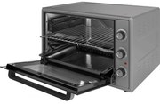 Мини фурна Elite EMO-65300G, 2000W, 65 л, 3 функции, Двойно стъкло, Скрит долен нагревател, Термостат, Таймер, Сив