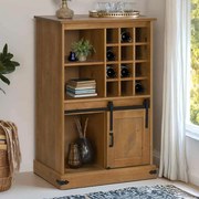4018445 vidaXL Шкаф за вино HALDEN с рафтове за вино и плъзгащи се врати Pine