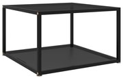 322888 vidaXL Кафе маса, черна, 60x60x35 см, закалено стъкло