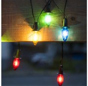 Разширяем външен LED гирлянд CONE FILAMENT 20xE10 14m многоцветен/топло бял IP44