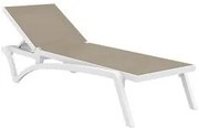 Шезлонг Pacific - Бял/Бежов