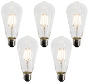 Комплект от 5 E27 LED крушки ST64 със сензор за здрач 4W 400 lm 2200K