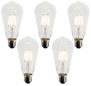 Комплект от 5 E27 LED лампи A60 Lux сензор 4W 400 lm 2200K