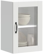 854007 vidaXL Кухненски стенен шкаф със стъклена врата "Porto" бял