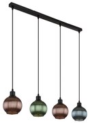 Globo 15638-4 - Пендел ZUMBA 4xE27/25W/230V меден/зелен/син