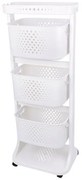 Titiz - Пластмасов стелаж на 4 етажа с колела 44x33xh112см №3 бял TZ-749