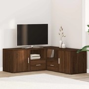 3307834 vidaXL Ъглов шкаф, кафяв дъб, 200x40x45 см, инженерно дърво