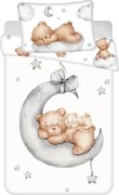 Бяло памучно детско спално бельо 100x135 cm Teddy Bear "Ribbon" – Jerry Fabrics