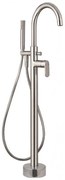 Стоящ смесител за вана ICL 8213C, месинг, хром, подово захранване, с шлаух и слушалка, 110.4x25см