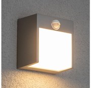 Brilagi TERNI LED/12W/230V външно стеннo осветление с сензор, сиво IP44