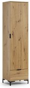 Шкаф ЛАНА SZ-50 Дъб Артисан - ГАРДЕРОБ С 1 ВРАТА С ЧЕКМЕДЖЕ
