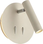 Модерна стенна лампа бежова с LED и USB-C - Croft