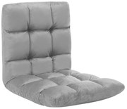 325254 vidaXL Сгъваем подов стол, светлосив, микрофибри