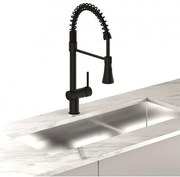 Смесител за кухня ICF 7561017B, месингов, черен мат, с изтеглящ се душ с две функции, 51x23.5см