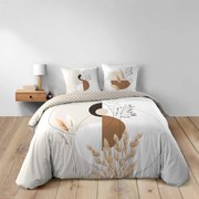 Бяло/бежово двойно удължено памучно спално бельо 240x220 cm Natacha – douceur d'intérieur