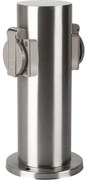Brilagi - Екстериорен стълб с контакти PILLAR 2Z SCHUKO 230V IP44 матов хром