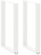 4013225 vidaXL Крака за бар маса, U-образни, 2 бр., бели, 60x(90-91) см, стомана