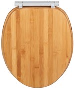 WENKO 25224100 - Тоалетно седало BAMBOUSA 34,5x40,5 cm кафяво/сребристо