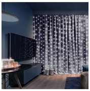 Brilagi - LED Коледна завеса 300xLED/8 функции/3xAA/USB 1,2м студено бяла